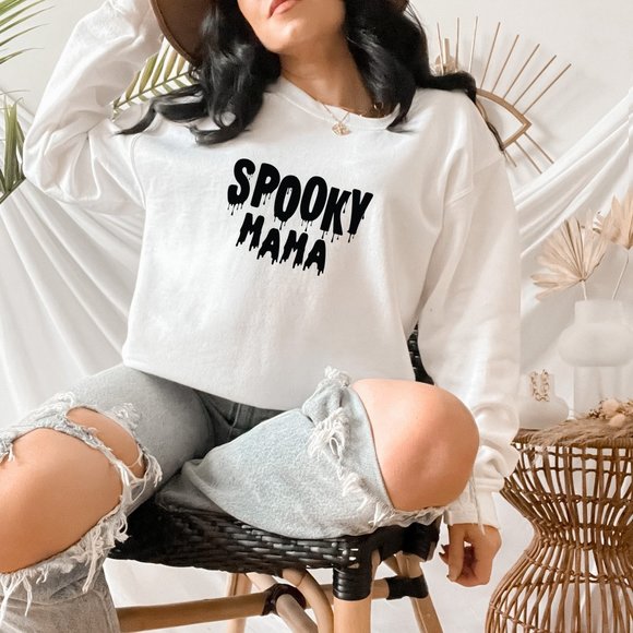 Spooky Mama White Sweatshirt - Picture 2 of 5